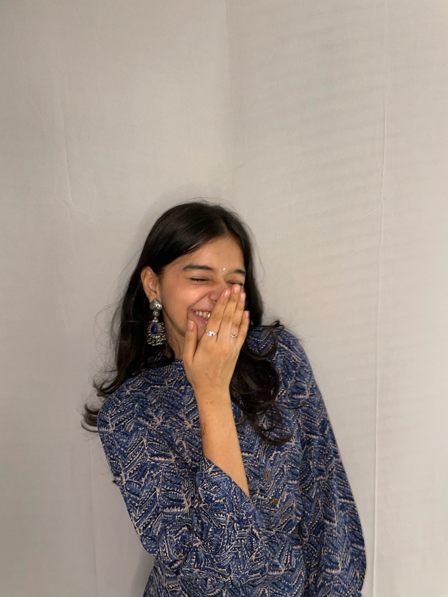 Devika – Antique Lapis-Blue Heart & Filigree Statement Drops
