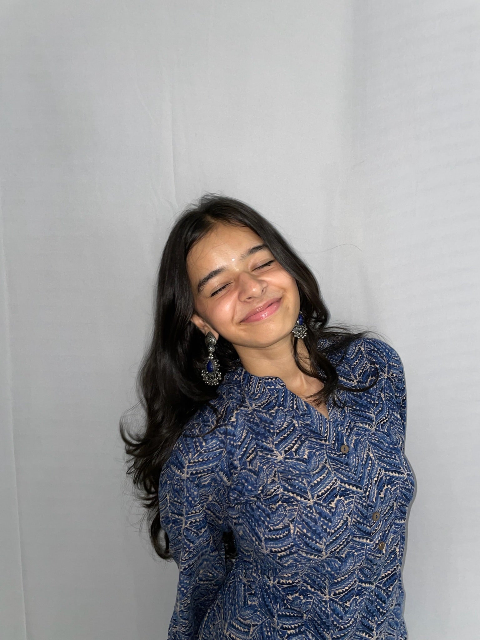 Devika – Antique Lapis-Blue Heart & Filigree Statement Drops