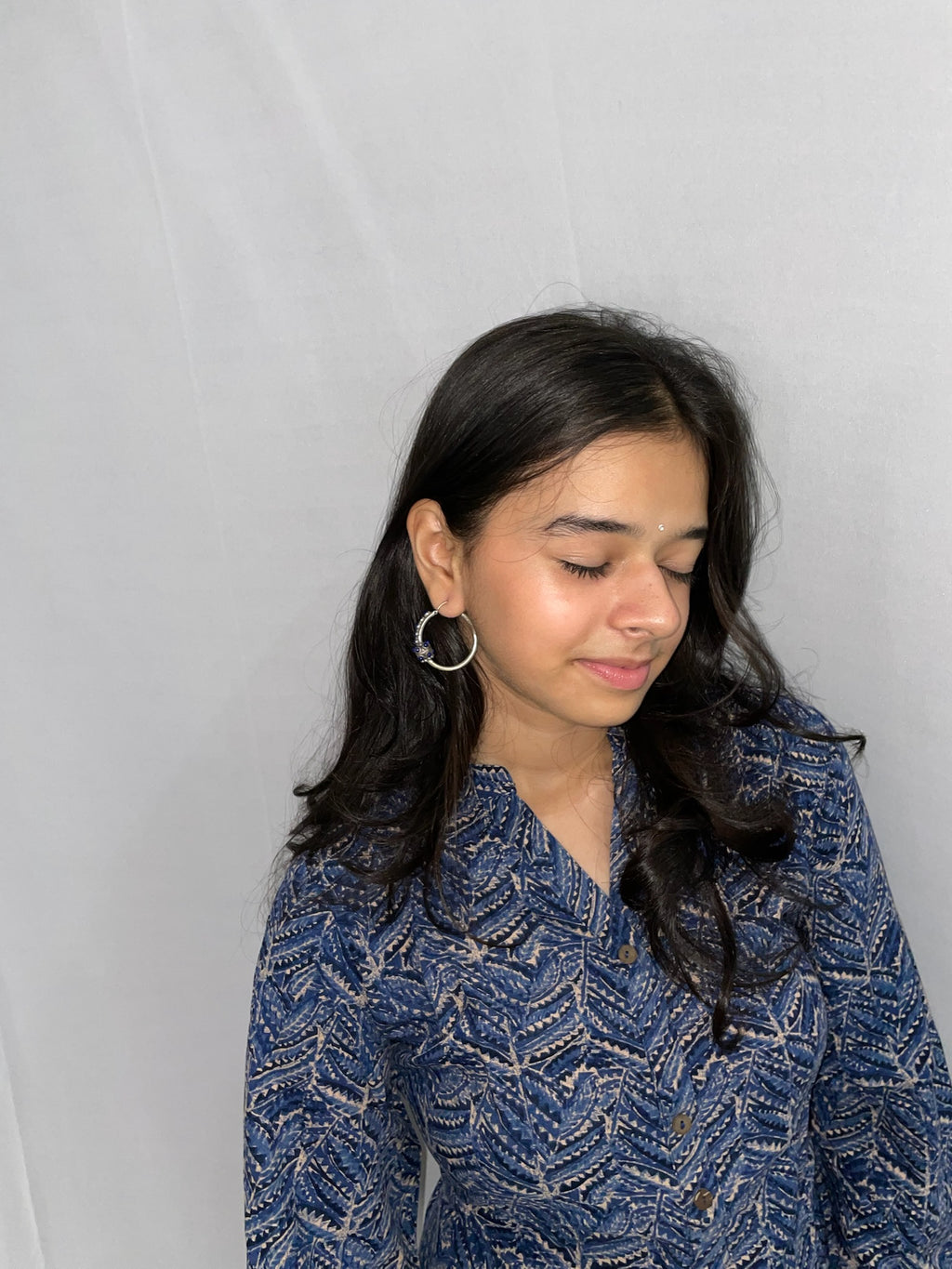 Gauri – Cobalt Charm Everyday Minimalist Hoops