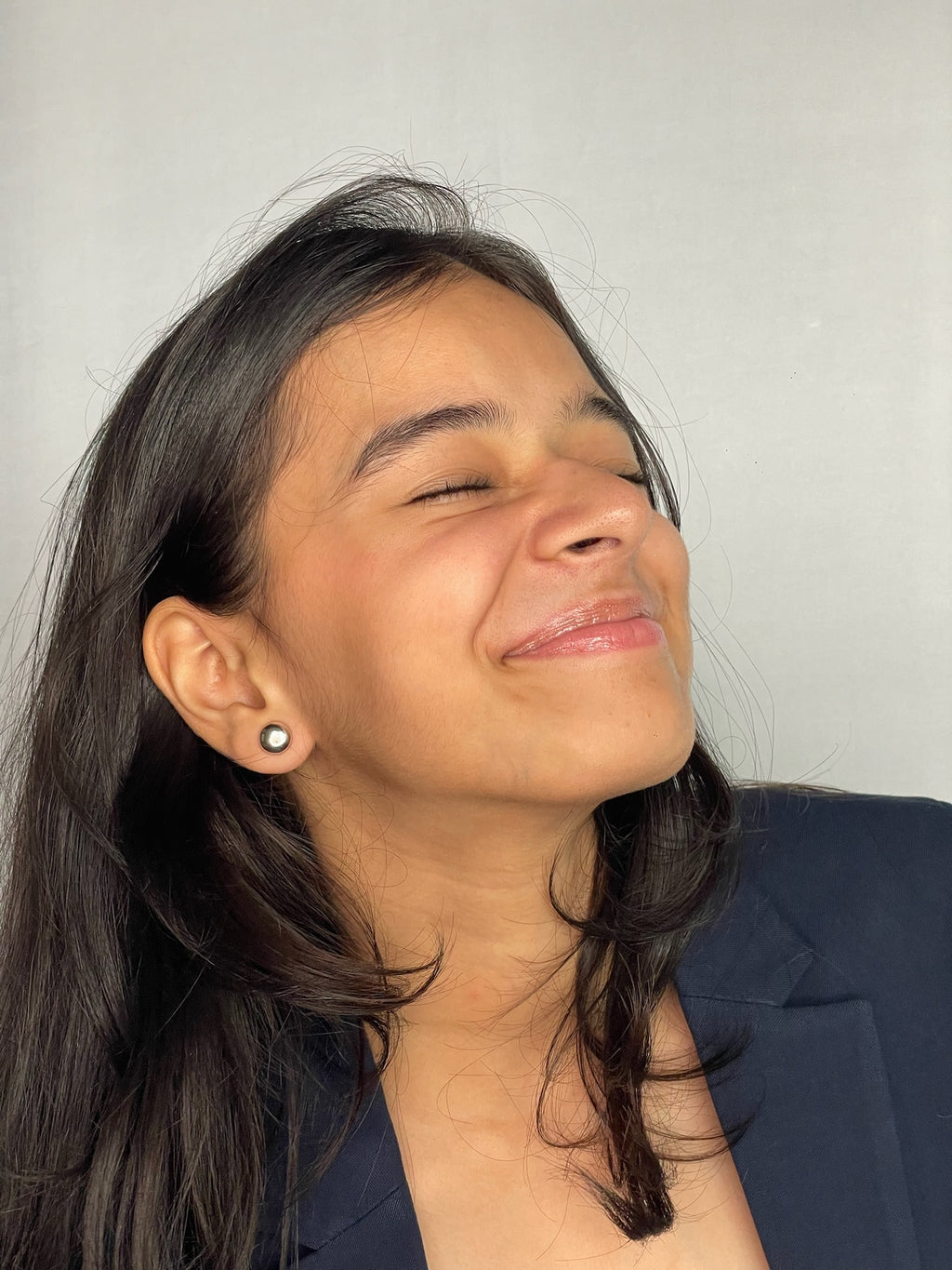 Miraya – High-Shine Domed Sterling Silver Button Studs