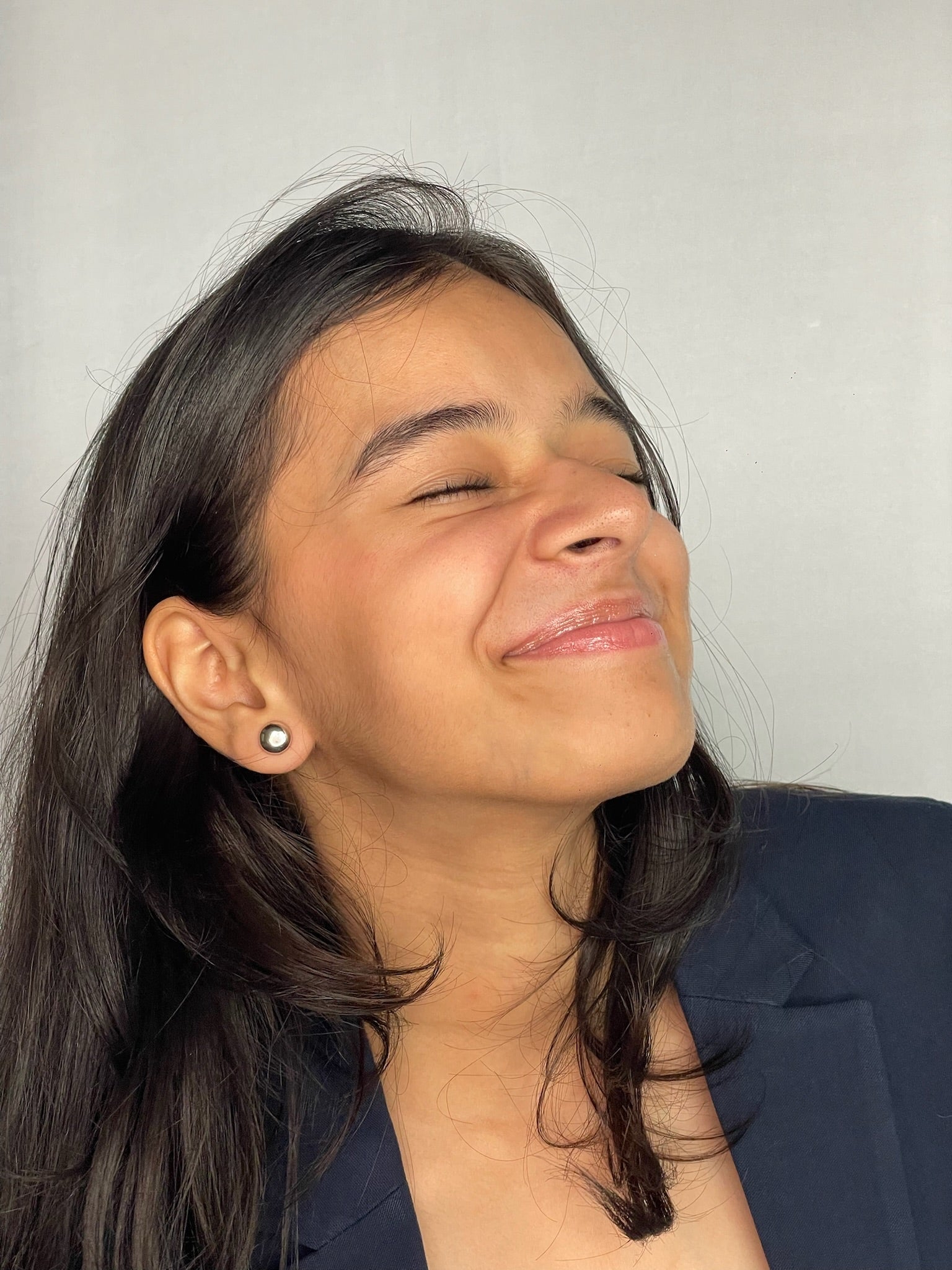 Miraya – High-Shine Domed Sterling Silver Button Studs