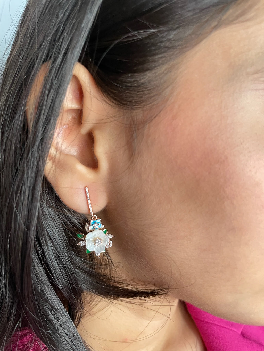 Tanvi – Linear Pastel Garden Flower Earrings
