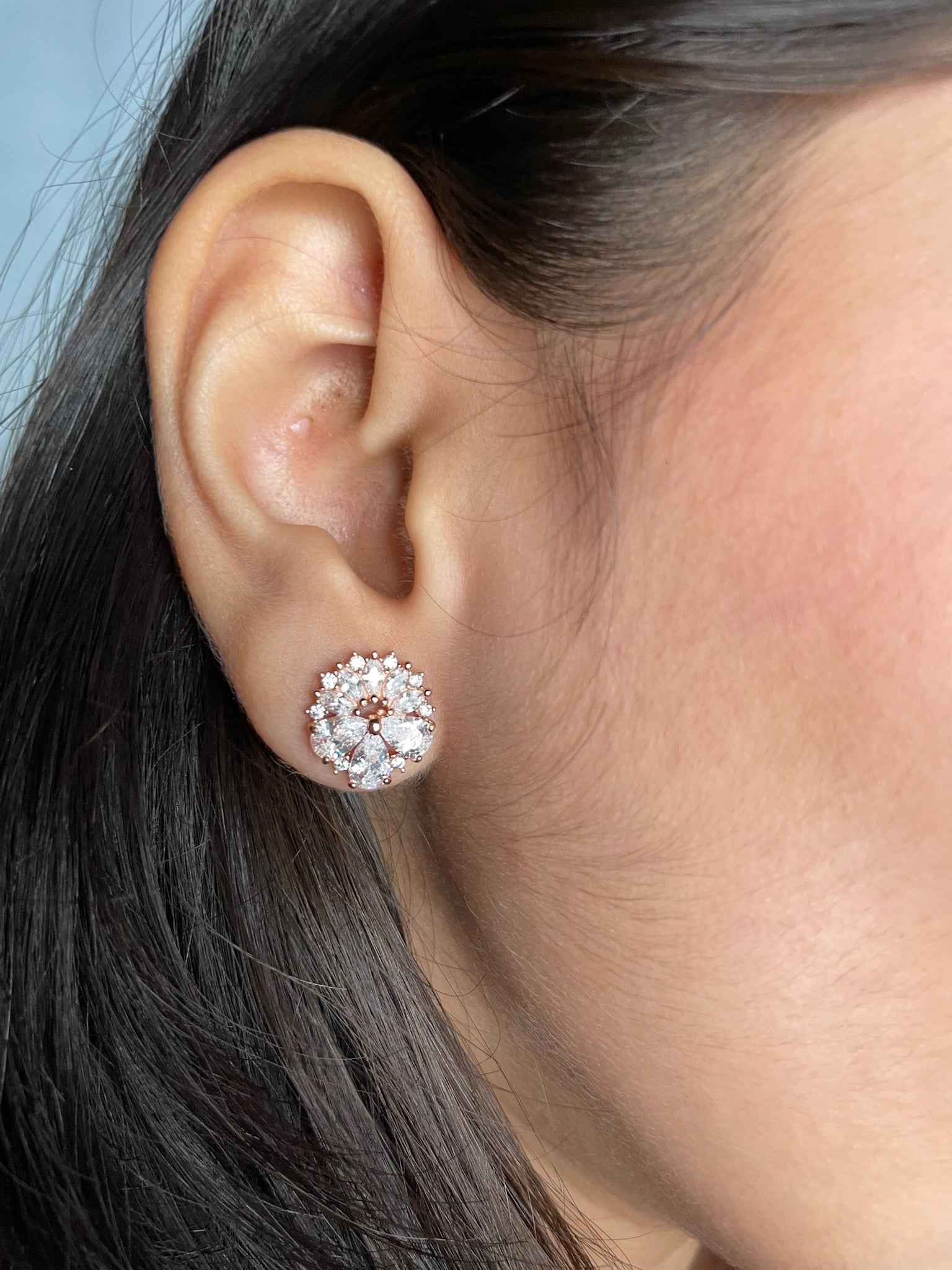 Ishani – Rose Gold Cluster Mandala Studs
