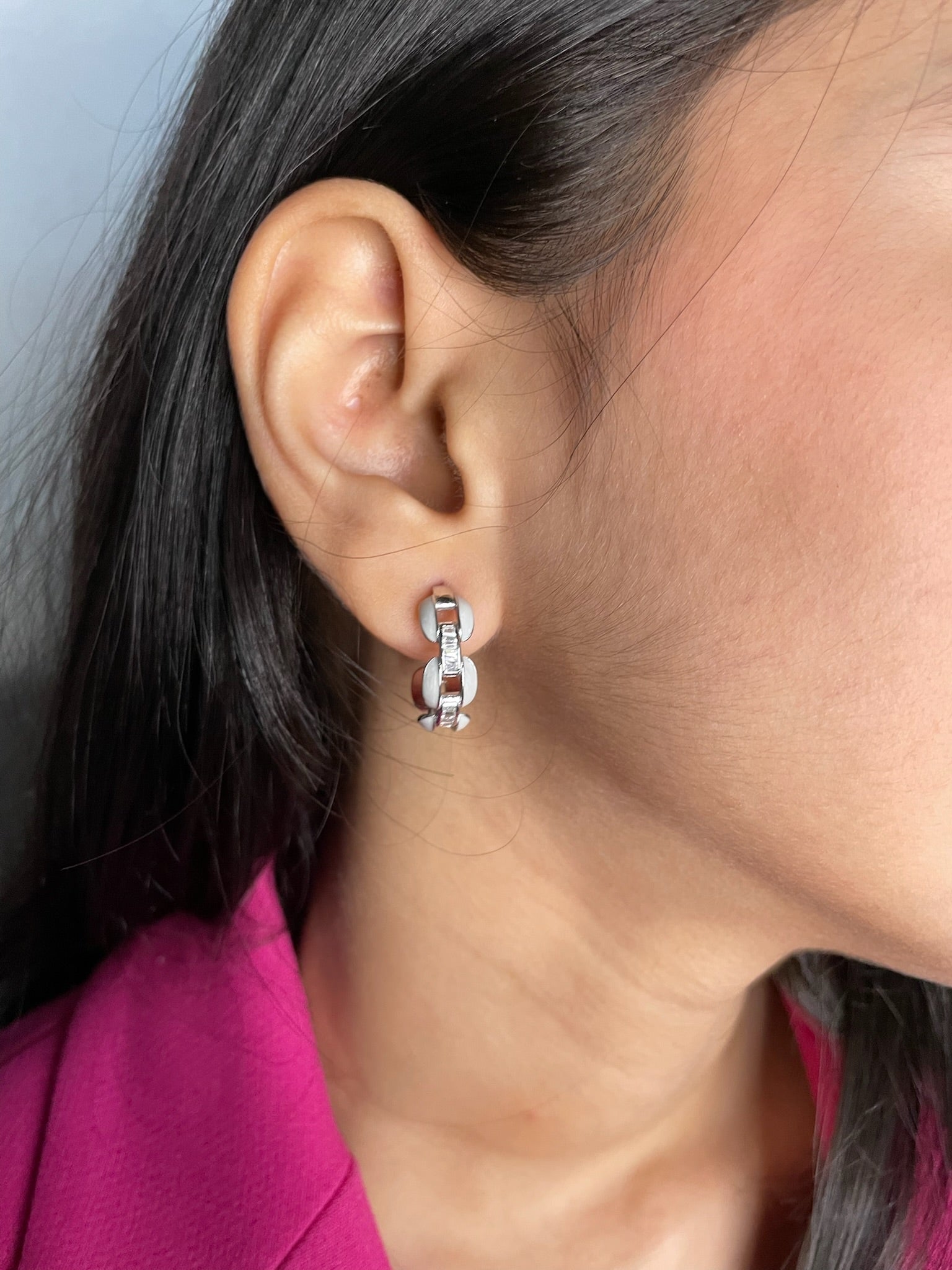 Ira – Chain Link Baguette Silver