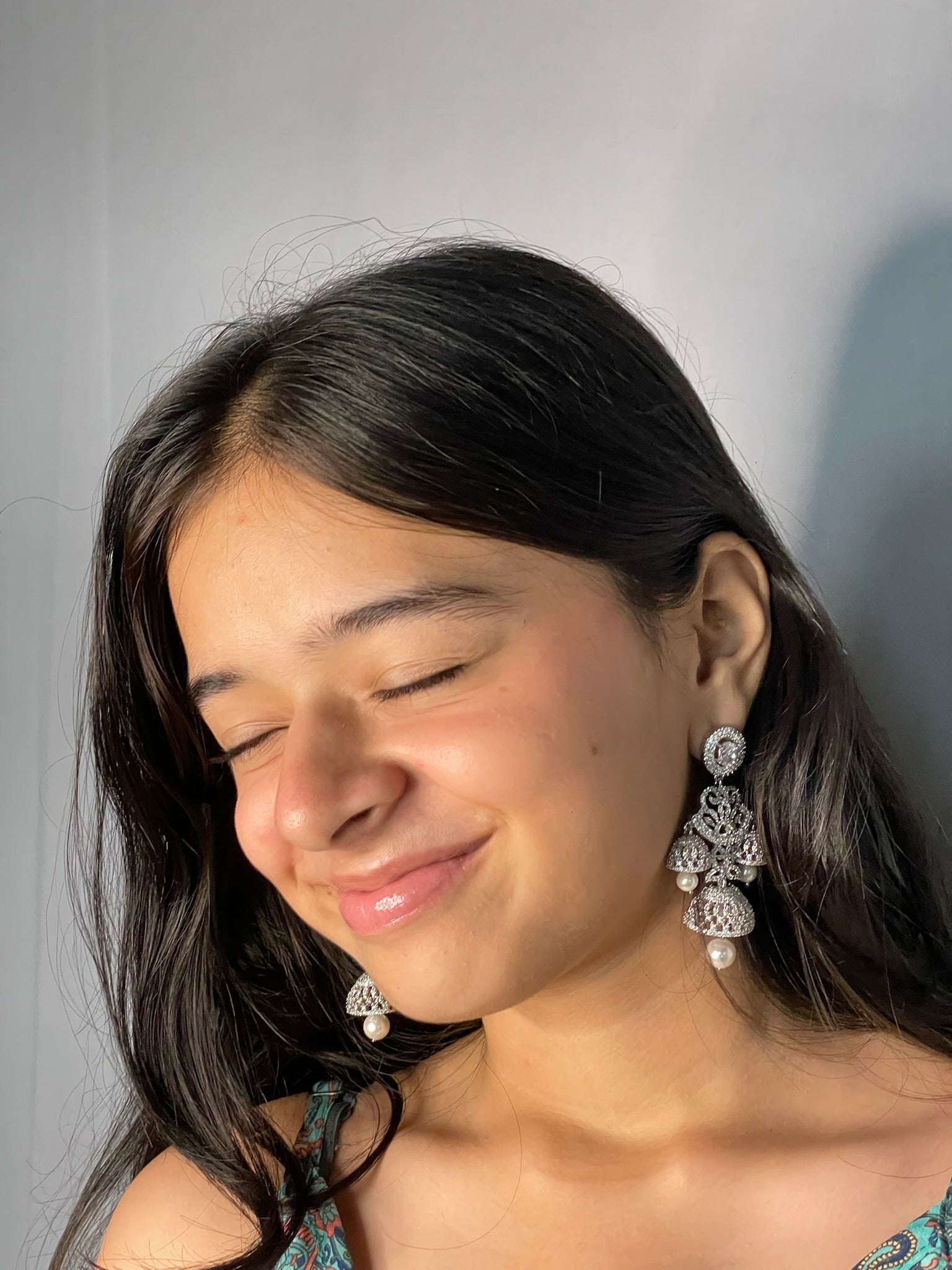 Tara - Shimmering Tiered Chandelier Jhumkas
